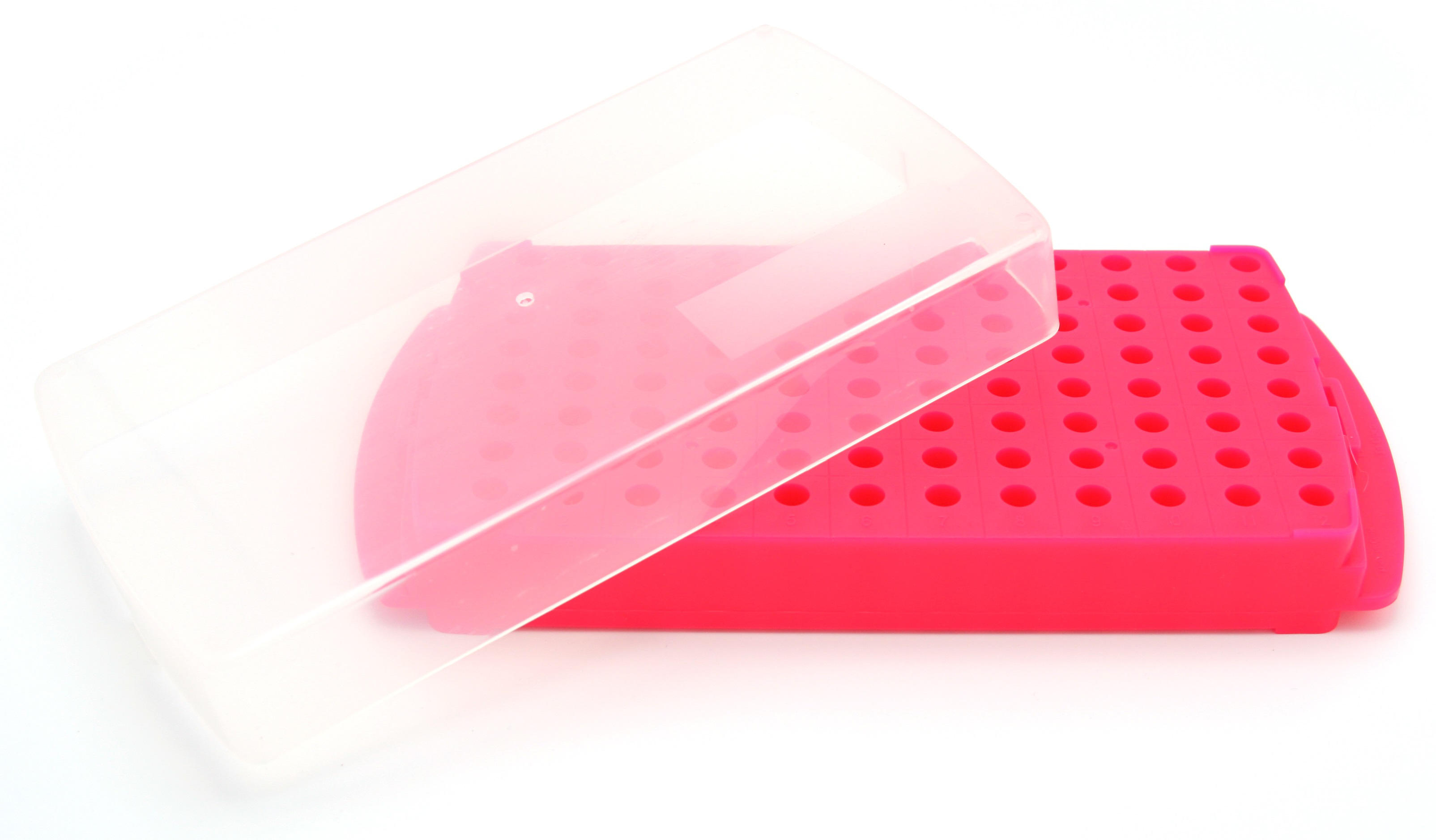 96-Well Reversible Rack, PINK, (pk of 5) | Mandel Scientific