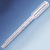Transfer Pipet, Wide Bore, Large Bulb, 124mm, STERILE, Individually Wrapped, 100/Bag, 5 Bags/Unit, CS/500