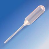 Transfer Pipet, 4.0mL, Narrow Stem, Short, 85mm, STERILE, Individually Wrapped, 100/Bag, 5 Bags/Unit, BOX/500