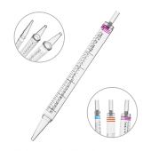 Serological Pipettes, 25mL, short, 230mm (9 in.) length, sterile, magenta coded, positive and negative graduations, individually wrapped, 200/cs