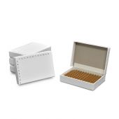 Cardboard PCR Freezer Box, 96 Place, SBS Footprint (124 x 86 x 25mm), w/ hinged lid, for PCR tubes, strips, and non-skirted plates, 5/pk
