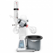RE100-Pro LCD Digital Rotary Evaporator. Includes heating bath, vertical set of glassware (DLB-18900173: 1000mL condenser, evaporating flask NS 24/40, receiving flask KS 35/20). USA plug, 100-120V，50/60Hz