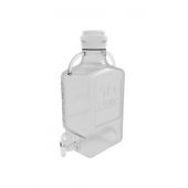 EZclear 10L (2.5 Gal) BPA-Free PETG Space Saving Carboy with 83mm (83B) VersaCap and 13L Max Capacity with Spigot Large Pinched Handles,1/EA