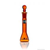 Borosil® Flasks, Volumetric, Class A, WM, Amber, Glass St., 5mL, 10/19, Bat. Cert, 5/CS