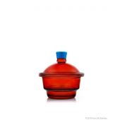 Borosil® Amber Glass Desiccator with Porcelain Plate and Borosilicate Lid with Plastic Knob, 150 mm D, 1/EA