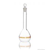 Borosil® Flasks, Volumetric, Class A, WM, Clear, Glass St., 200mL, 19/26, Bat. Cert, 10/CS
