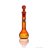 Borosil® Flasks, Volumetric, Class A, WM, Amber, Glass St., 10mL, 10/19, Ind. Cert, 5/CS