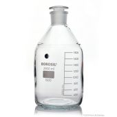 Borosil® Reagent Bottles Plain Narrow Mouth, Graduated I/C Glass Stopper 2000 mL,10/CS