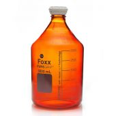 PUREGRIP® Glass Bottles, Media, Round, Amber, GL45 VersaCap®, 3,000mL, 2/CS