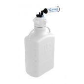 EZwaste System, 10L, HDPE, 83mm Cap, 4x 1/8", 3x 1/4" OD Tubing, 1/4" & 3/8" HB & Filter, 1/EA