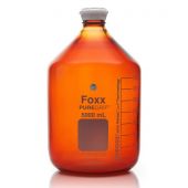 PUREGRIP® Glass Bottles, Media, Round, Amber, GL45 VersaCap®, 5,000mL, 1/EA