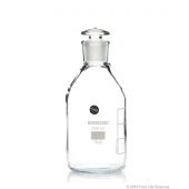 Borosil® Bottles, Reagent, Clear, with Stoppers, 500mL, 24/29, 10/CS