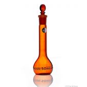 Borosil® Flasks, Volumetric, Class A, WM, Amber, Glass St., 20mL, 12/21, Ind. Cert, 5/CS