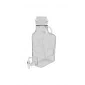 EZclear 5L (1 Gal) BPA-Free PETG Space Saving Carboy with 83mm (83B) VersaCap and 6.9L Max Capacity, with Spigot and Large Pinched Handle, 1/EA