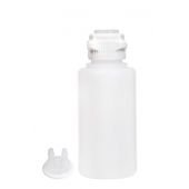 Round EZLabpure PP Vacuum Bottle, 1 L, Closed & Open VersaCap 53B, Adapter 2x5/16" HB, 1/EA