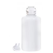 Round EZLabpure PP Vacuum Bottle, 2 L, Closed & Open VersaCap 53B, Adapter 2x5/16" HB, 1/EA