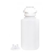 Round EZLabpure PP Vacuum Bottle, 4 L, Closed & Open VersaCap 83B, Adapter 2x1/2"HB, 1/EA