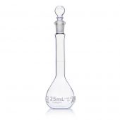 Flask, Volumetric , Globe Glass, 25mL, Class A, To Contain (TC), ASTM E288, 6/Box