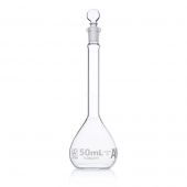 Flask, Volumetric , Globe Glass, 50mL, Class A, To Contain (TC), ASTM E288, 6/Box