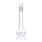 Flask, Volumetric,  Wide Mouth, Globe Glass, 25mL, Class A, To Contain (TC), ASTM E288, 6/Box
