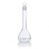 Flask, Volumetric,  Wide Mouth, Globe Glass, 200mL, Class A, To Contain (TC), ASTM E288, 6/Box