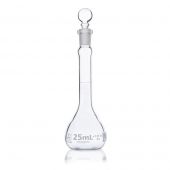 Flask, Volumetric , Globe Glass, 25mL, Class B, To Contain (TC), ASTME288, 6/Box