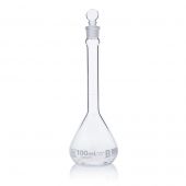 Flask, Volumetric , Globe Glass, 100mL, Class B, To Contain (TC), ASTME288, 6/Box