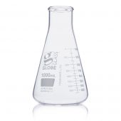Flask, Erlenmeyer, Globe Glass, 1000mL, Wide Mouth, Dual Graduations, ASTM E1404, 6/Box