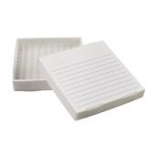 True North® Corrugated Polypropylene Freezer Box, 100-Place, Squat Vial, Natural