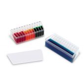 Dual Solution® Reservoir. Reversible: 50mL reservoir on one side, 12 x 5mL on the other side. Polypropylene, pack of 25 reservoirs and 25 lids.