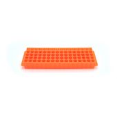 Heathrow Scientific 80-well microtube rack for 1.5/2.0 ml tubes, 5 x 16 array, autoclavable, orange, (pack of 5).