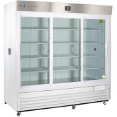 Premier Chromatography Refrigerator 69 Cu. Ft. Triple Sliding Glass Door with microprocessor temperature controller,  Temp display & Alarm module with battery back-up, audible and visual high/low temp alarms, °C/°F convertible temperature display, remote 