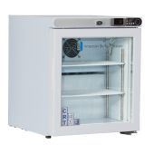 1.0 Cu. Ft, Glass Door Refrigerator (Freestanding) Premier Undercounter Controlled Room Temperature Cabinet with microprocessor temperature controller with audible and visual alarms, digital temperature display, remote alarm contacts, Freestanding thermom