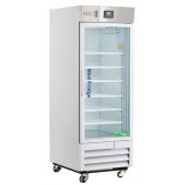 26 Cu. Ft. Premier Pharmacy/Vaccine Glass Door Refrigerator with microprocessor temperature controller with audible and visual alarms, remote alarm contacts, keyed door locks, pharmacy refrigerator/freezer toolkit, temperature logs and CDC approved power 