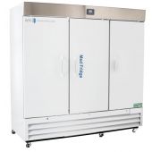 72 Cu. Ft. Premier Pharmacy/Vaccine Triple Swing Solid Door Refrigerator with microprocessor temperature controller with audible and visual alarms, remote alarm contacts, keyed door locks, pharmacy refrigerator/freezer toolkit, temperature logs and CDC ap