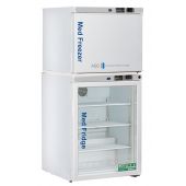 7 Cu.Ft, 1 Solid/1 Glass Ext. Doors Premier Pharmacy/Vaccine Combination Refrigerator/Auto Defrost Freezer with microprocessor temperature controller with audible and visual alarms, digital temperature display, (2) Freestanding thermometers with 3 year ce