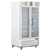 36 Cu. Ft. Standard Pharmacy/Vaccine Double Swing Solid Door Refrigerator with microprocessor temperature controller with audible and visual alarms, remote alarm contacts, keyed door locks, casters, and pharmacy refrigerator/freezer toolkit, temperature l