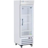 16 Cu. Ft. Standard NSF/ANSI 456 Compliant Pharmacy/Vaccine Refrigerator, Single Glass Door with microprocessor temperature controller with audible and visual alarms, remote alarm contacts, keyed door locks, casters, and pharmacy refrigerator/freezer tool