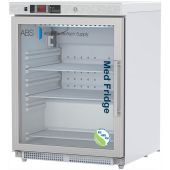 4.6 Cu. Ft, ADA Glass Door Refrigerator (Built-In); Left Hinged - NSF Certified with microprocessor temperature controller with audible and visual alarms, digital temperature display, remote alarm contacts, NIST-traceable calibration, delivered with certi