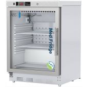 4.6 Cu. Ft, Glass Door Refrigerator (Built-In); Left Hinged - NSF Certified with microprocessor temperature controller with audible and visual alarms, digital temperature display, remote alarm contacts, NIST-traceable calibration, delivered with certifica