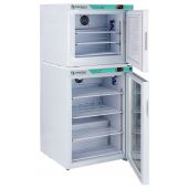 Corepoint Scientific White Diamond Series Refrigerator & Auto Defrost Freezer Combination, 7 Cu. Ft. (5.2 Ref./1.7 Freezer), Glass Door Ref., Solid Door Freezer
