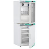 Corepoint Scientific White Diamond Series Refrigerator & Freezer Combination, 10 Cu. Ft., Glass Door Refrigerator/Solid Door Freezer (-30)