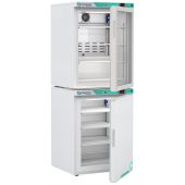 Corepoint Scientific White Diamond Series Refrigerator & Freezer Combination, 10 Cu. Ft., Glass Door Refrigerator/Solid Door Freezer (-40)