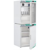 Corepoint Scientific White Diamond Series Refrigerator & Freezer Combination, 10 Cu. Ft., Glass Door Refrigerator/Solid Door Freezer