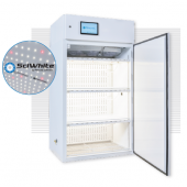 Arabidopsis Plant Growth Chamber - 41 series (41" wide), with (3) tiers of horizontal SciWhite enhanced with Red 660nm LED lighted shelving (405 µmoles/m2/s of light irradiance measured at 6” from the LEDs, standard dimmable from 10%-100% in 1% incremen