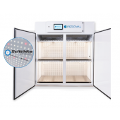 Arabidopsis Plant Growth Chamber - 66 series (66" wide), with (2) tiers of horizontal SciWhite enhanced with Red 660nm LED lighted shelving (360 µmoles/m2/s of light irradiance measured at 6” from the LEDs, standard dimmable from 10%-100% in 1% incremen