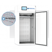 Plant Growth Chamber Series - 36 series (36" wide), with (1) tier of horizontal SciWhite enhanced with Red 660nm LED lighted shelving (680 µmoles/m2/s of light irradiance measured at 6” from the LEDs, standard dimmable from 10%-100% in 1% increments). Ai