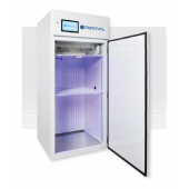 SciBrite® Plant Growth Chamber Series - 36 series (36" wide), with (1) tier of horizontal SciBrite® 4-channel, multi-color LED (red, blue, warm white, far-red)lighted shelving (1550 µmoles/m2/s of light irradiance measured at 6” from the LEDs, each color 