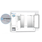 Plant Growth Chamber Series -  (95.3" wide), with (1) tier - counterbalanced lamp bank SciWhite enhanced with Red 660nm LED lighted shelving (1520 µmoles/m2/s of light irradiance measured at 6” from the LEDs, standard dimmable from 10%-100% in 1% incremen