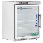 Premier Pharmacy/Vaccine Undercounter Built In Glass Door Refrigerator 4.6 Cu. Ft. ADA compliant, Left Hinged